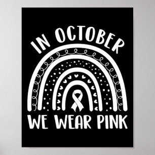 Medvetenhet om bröstcancer Månad för regnbåge i Ma Poster