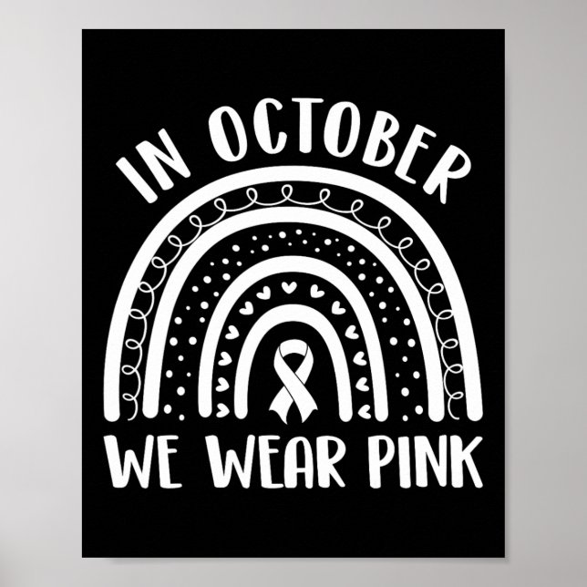 Medvetenhet om bröstcancer Månad för regnbåge i Ma Poster (Framsidan)