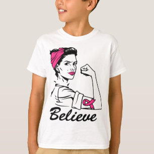 Medvetenhet om bröstcancer Månad Kvinnors Rosa T Shirt