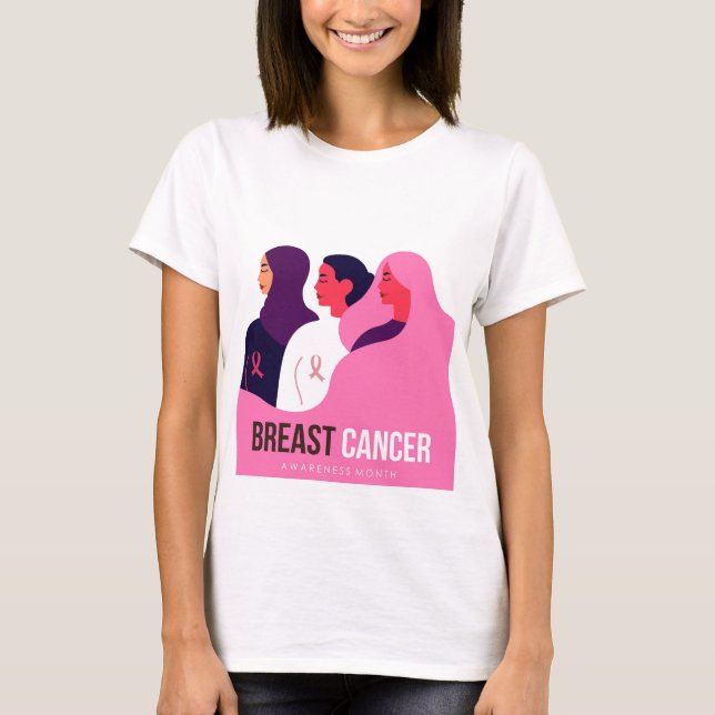 Medvetenhet om bröstcancer månad t shirt (Framsida)