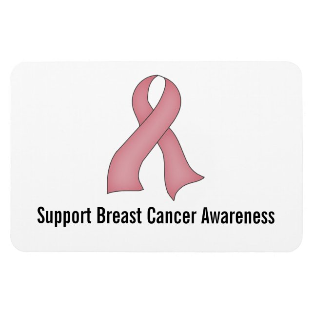 Medvetenhet om bröstcancer (medelhög rosa) Magnet (Horisontell)