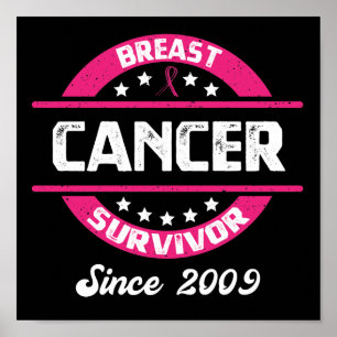 Medvetenhet om Bröstcancer överlevande sedan 2009 Poster
