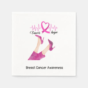 Medvetenhet om bröstcancer Peace Kärlek Cure Rosa Pappersservett