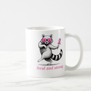Medvetenhet om bröstcancer Raccoon Feral A Kaffemugg