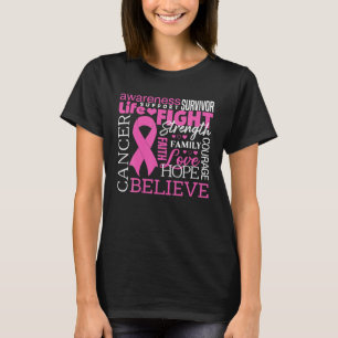 Medvetenhet om bröstcancer Ribbon Breast Cancer T Shirt