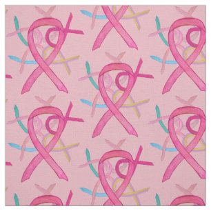 Medvetenhet om bröstcancer Ribbon Fabric Material Tyg