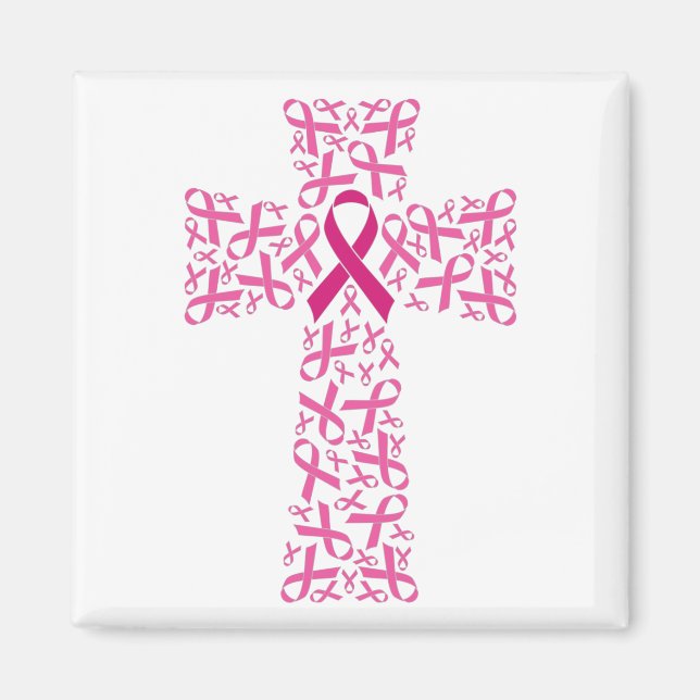 Medvetenhet om bröstcancer Ribbon Kor Magnet (Framsidan)