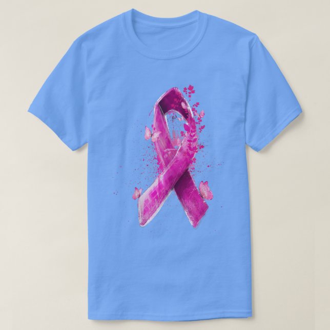 Medvetenhet om bröstcancer Ribbon Rosa i oktober T Shirt (Design framsida)