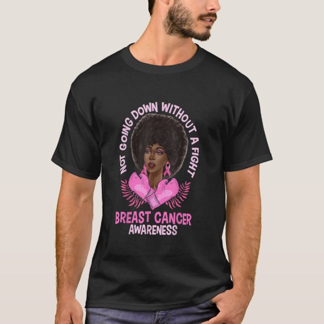 Medvetenhet om bröstcancer Rosa African American A T Shirt (Framsida)