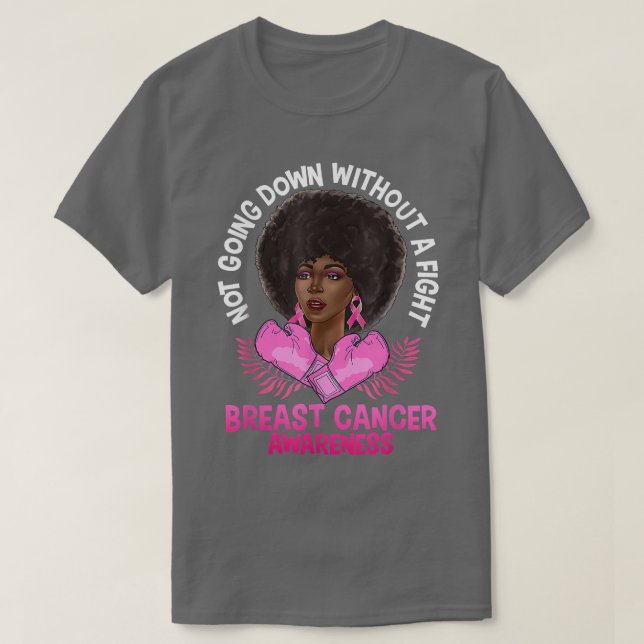 Medvetenhet om bröstcancer Rosa African American A T Shirt (Design framsida)
