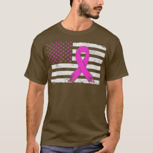 Medvetenhet om bröstcancer Rosa band Amerikan T Shirt