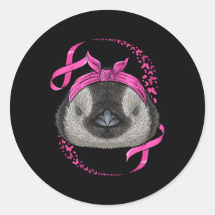 Medvetenhet om bröstcancer Rosa Bandana Cancer Sur Runt Klistermärke