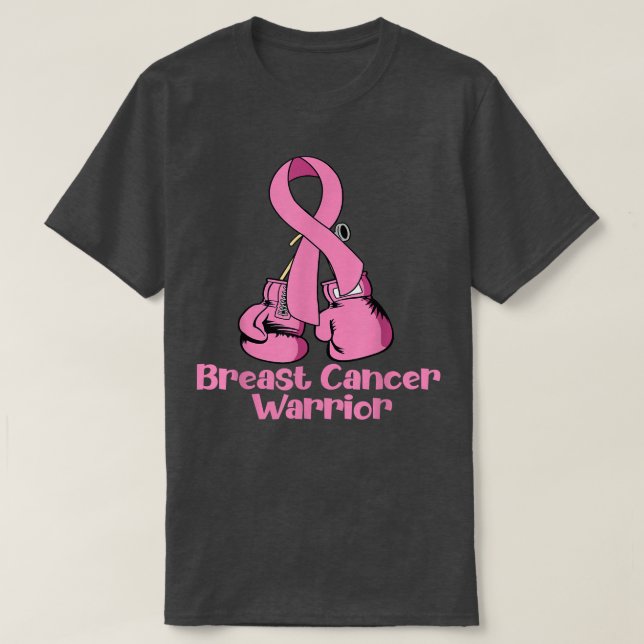 Medvetenhet om bröstcancer Rosa Boing Glove Warrio T Shirt (Design framsida)