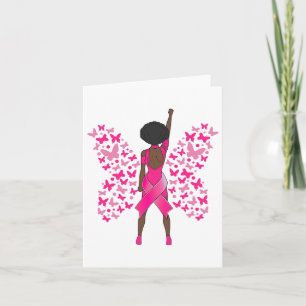 Medvetenhet om bröstcancer Rosa Butterflies Africa Kort