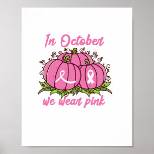 Medvetenhet om bröstcancer Rosa på Bäran i oktober Poster
