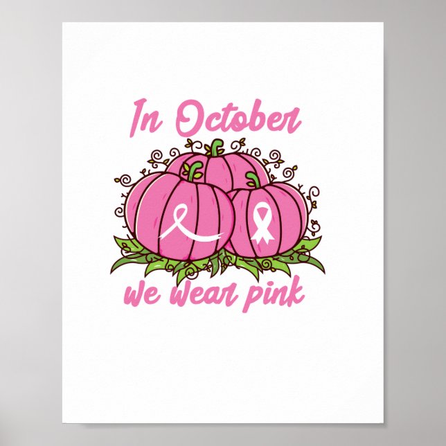 Medvetenhet om bröstcancer Rosa på Bäran i oktober Poster (Framsidan)