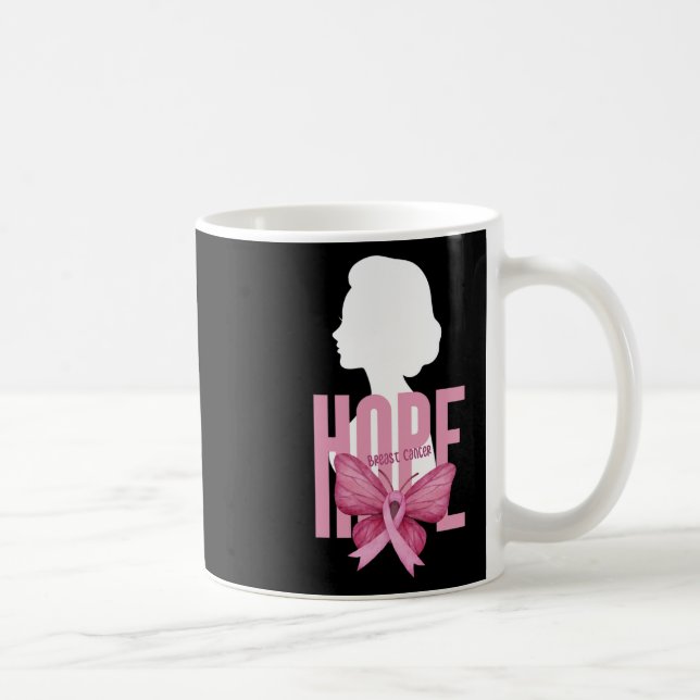 Medvetenhet om bröstcancer Rosa Support bröstcance Kaffemugg (Höger)