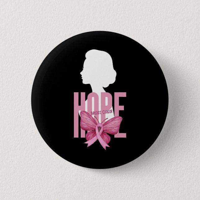 Medvetenhet om bröstcancer Rosa Support bröstcance Knapp (Framsida)