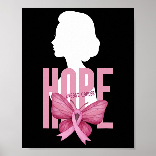 Medvetenhet om bröstcancer Rosa Support bröstcance Poster (Framsidan)