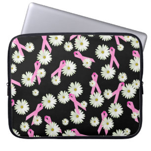 Medvetenhet om bröstcancer Rosett band och Daisy Laptop Fodral