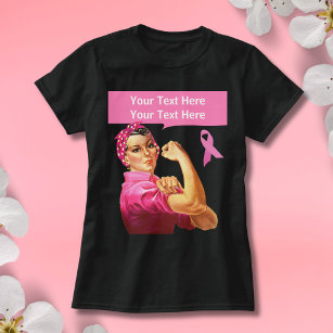 Medvetenhet om bröstcancer Rosie the Riveter rosa T Shirt