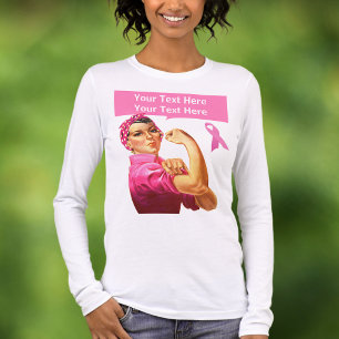 Medvetenhet om bröstcancer Rosie the Riveter T Shirt