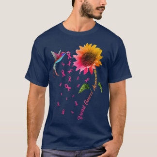Medvetenhet om bröstcancer Solros Hummingbird T Shirt