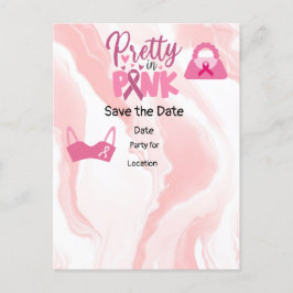 Medvetenhet om bröstcancer,Spara datumet Party Vykort