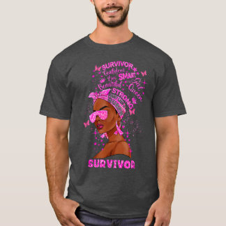 Medvetenhet om bröstcancer Survivor Black Women Me T Shirt