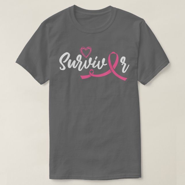 Medvetenhet om bröstcancer Survivor Rosa Ribbon Ca T Shirt (Design framsida)