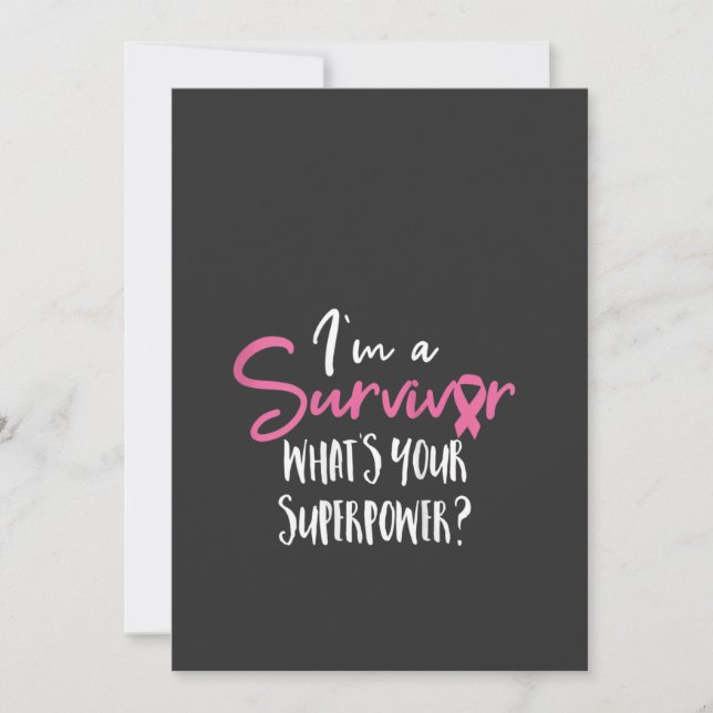 Medvetenhet om bröstcancer Survivor Tan Inbjudningar (Framsida)