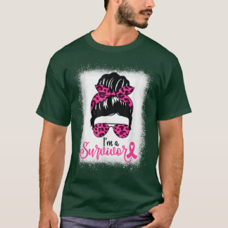 Medvetenhet om bröstcancer Survivor Women Leopard  T Shirt