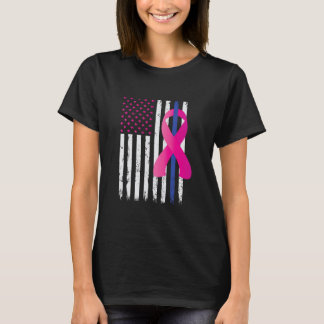 Medvetenhet om bröstcancer, tunn blå linje t shirt