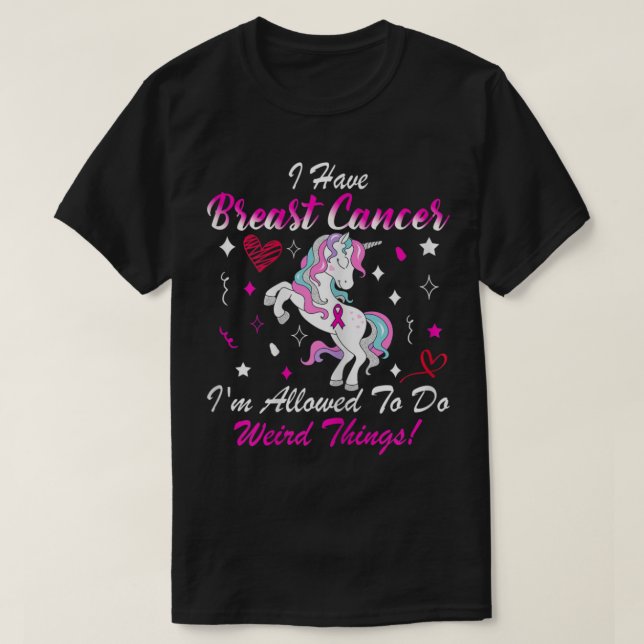Medvetenhet om bröstcancer - Unicorn Breas T Shirt (Design framsida)