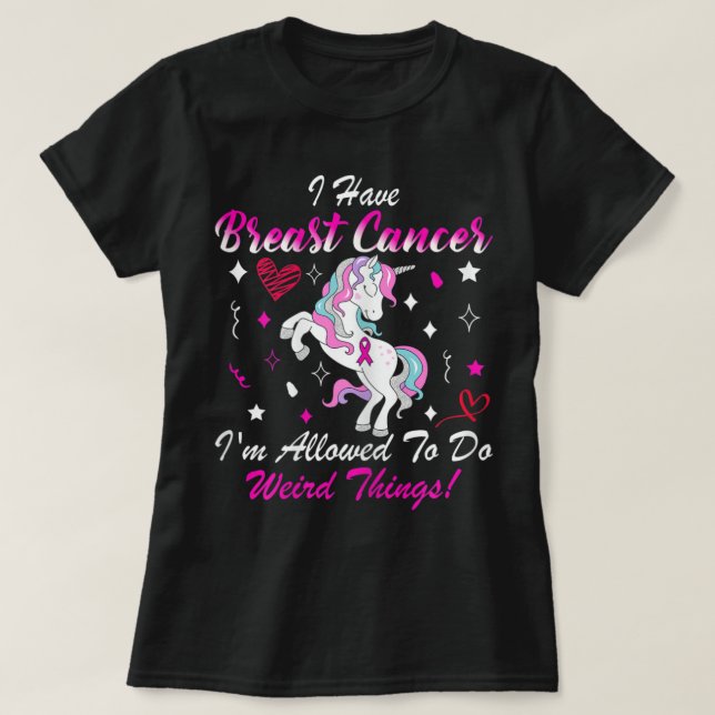 Medvetenhet om bröstcancer - Unicorn Breas T Shirt (Design framsida)