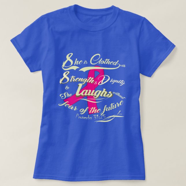 Medvetenhet om bröstcancer utan rädsla t shirt (Design framsida)