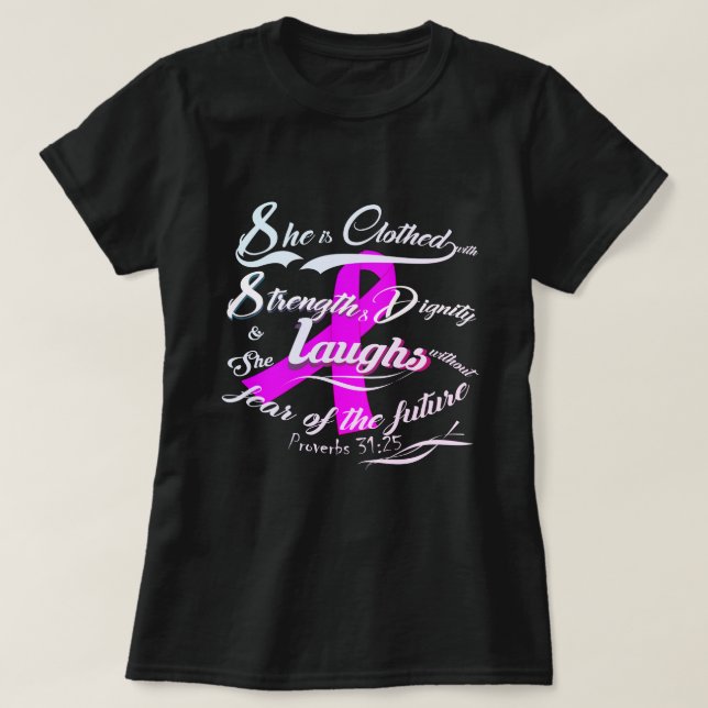 Medvetenhet om bröstcancer utan rädsla t shirt (Design framsida)