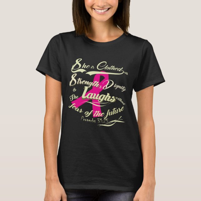 Medvetenhet om bröstcancer utan rädsla t shirt (Framsida)