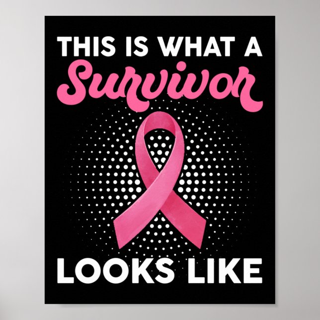 Medvetenhet om bröstcancer vad en överlevande ser  poster (Framsidan)