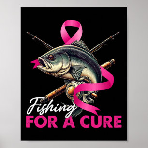 Medvetenhet om bröstcancer vid fiske efter ren Ros Poster