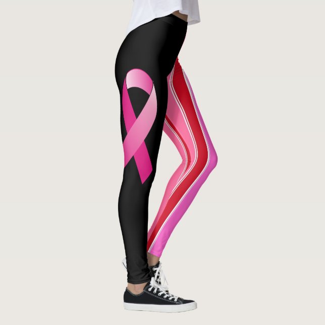 Medvetenhet om bröstcancer vid Rosa Rand Leggings (Höger)