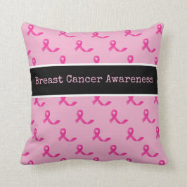 Medvetenhet om bröstcancer vid Rosa Ribbon Kudde