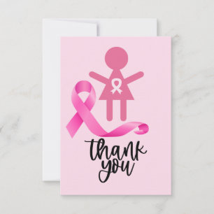 Medvetenhet om bröstcancer vid Rosa Ribbon Tack Kort