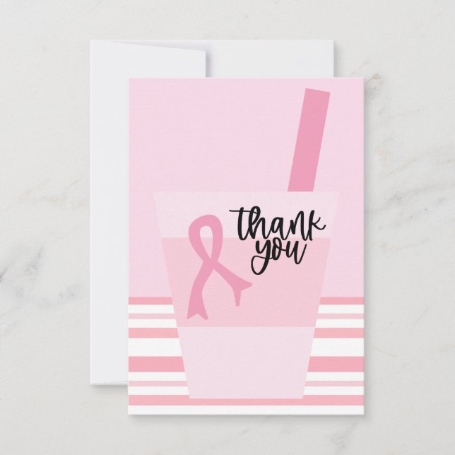Medvetenhet om bröstcancer vid Rosa Ribbon Tack Kort (Framsida)