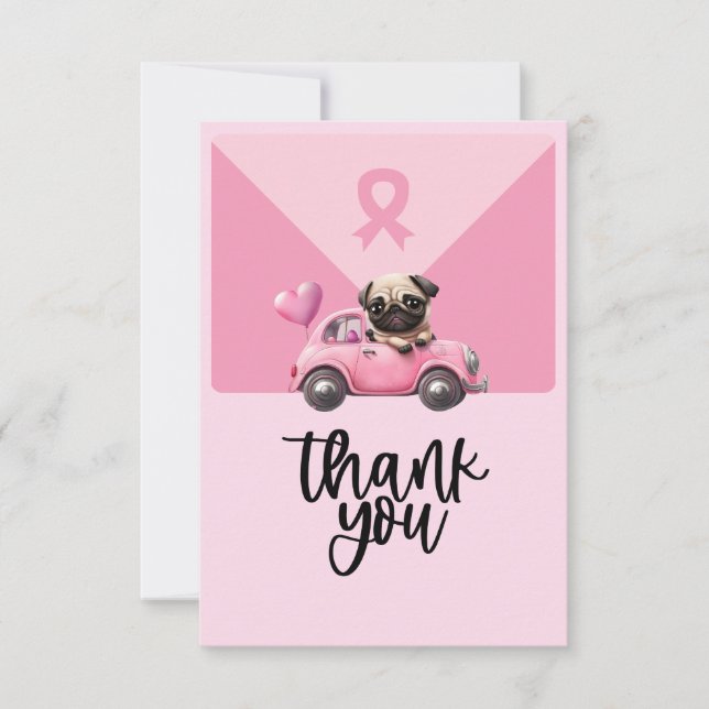 Medvetenhet om bröstcancer vid Rosa Ribbon Tack Kort (Framsida)