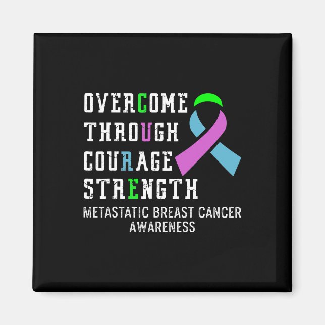 Medvetenhet om bröstcancer Warrior 4 Magnet (Framsidan)