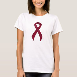 Medvetenhet om Burgundy Ribbon Support T Shirt