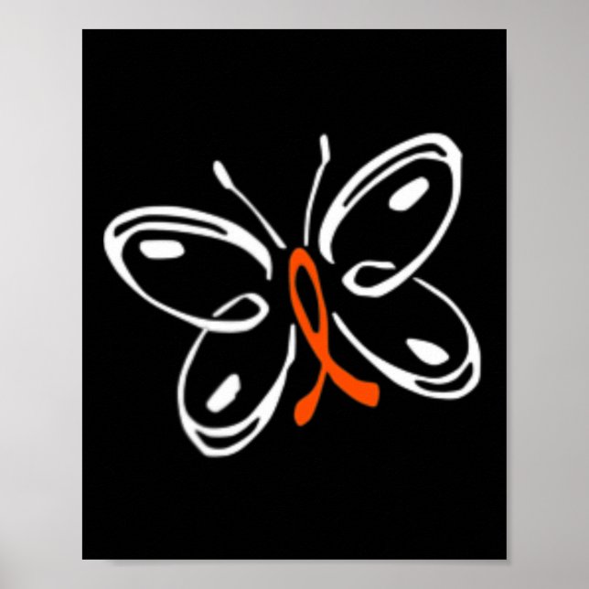 Medvetenhet om Butterfly Aml Leukemia Poster (Framsidan)