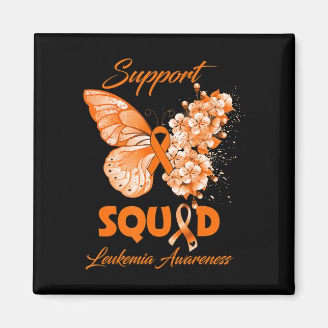 Medvetenhet om Butterfly Support Squad Leukemia Magnet (Framsidan)
