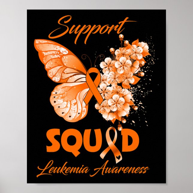 Medvetenhet om Butterfly Support Squad Leukemia Poster (Framsidan)